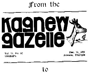 from the Kagnew Gazelle to